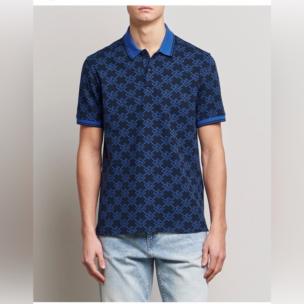 J Lindbergh navy polo shirt NWT luxury cotton blend gift for him resortwear